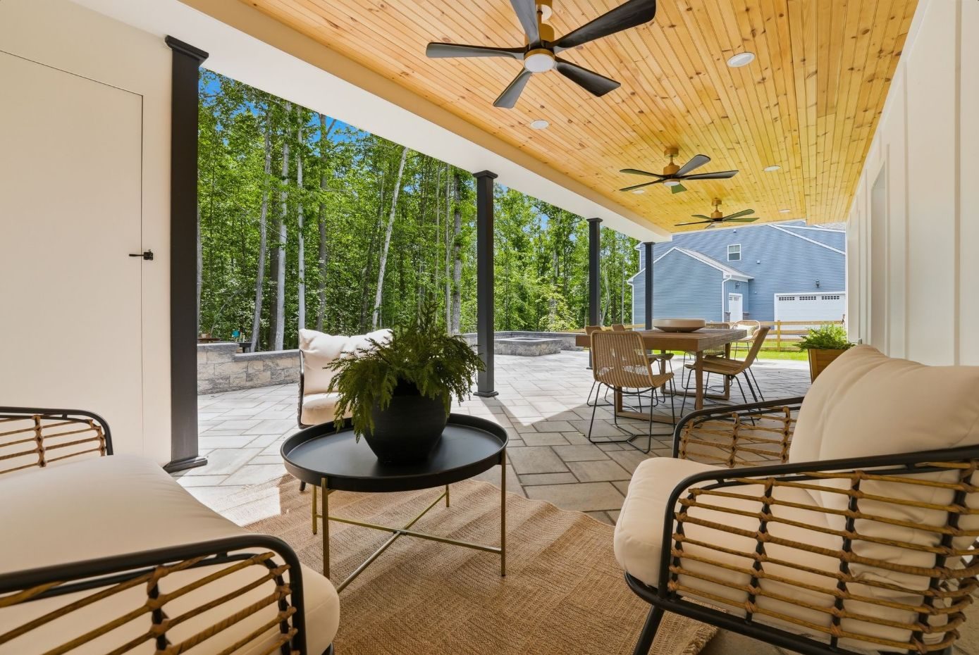 Covered living space built under a deck
